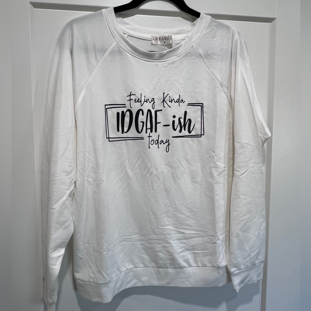 Caramel White IDGAF Sweatshirt